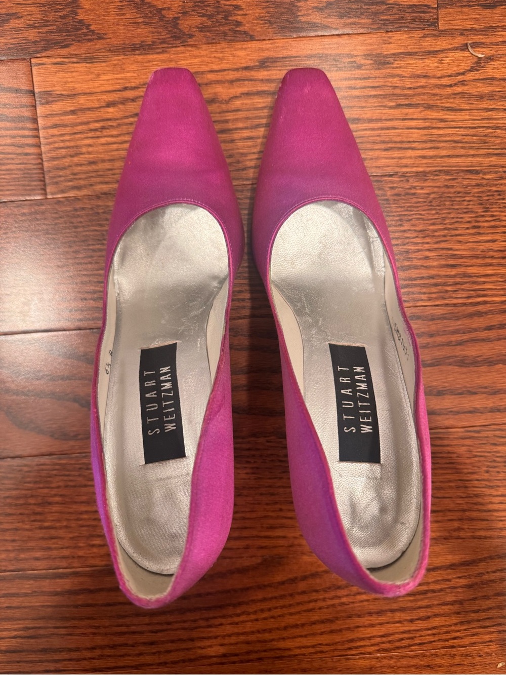Stuart Weitzman Women's Pink Pointed-Toe Pumps